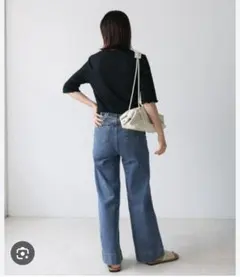 Bou Jeloud 5分袖リブTシャツ ブラック — image 1