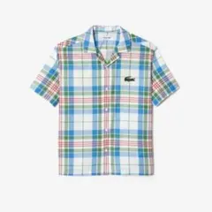LACOSTE チェック柄 半袖シャツ M — image 1