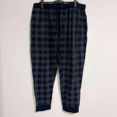 フルーツオブザルーム ジョガーパンツ ブロックチェック 2XL 紺 灰 ゆったり — image 1