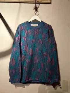 日本製REMI RELIEF レミレリーフ プルオーバー葉柄ポリエステルニットM — image 1
