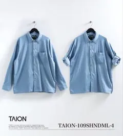 新品★TAION-109SHNDML-4ノンダウンミリタリーボタンスリットシャツ — image 1