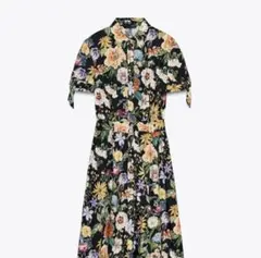完売品　ZARA　花柄　ロングワンピースL　 ボタニカル　マキシ丈 — image 1