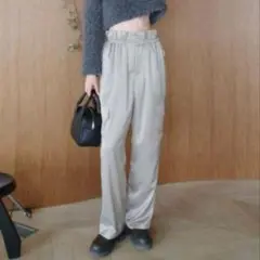 searoomlynn シールームリン　マットサテンカーゴストレートパンツ — image 1