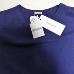 Bliss bunch ドット柄切替Tシャツ ネイビー — image 1