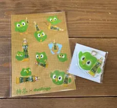 特茶 × Duolingo アクリルキーホルダー ステッカーセット — image 1