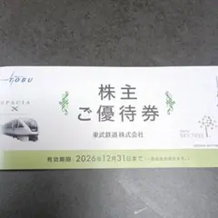 【未使用】東武鉄道 株主優待券 2026年12月31日まで — image 1