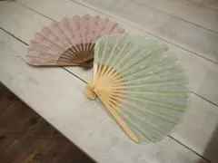 【新品未開封品】RICCA 扇子 MINT GREEN 扇子袋 付き — image 1