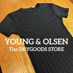 美品‼️✨【YOUNG & OLSEN】黒ブラック リブ 袖Tシャツ — image 1