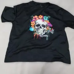 In full bloom スカル 花柄 Tシャツ ブラック — image 1