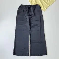 カオス 定価2.5万円 サテラニーイージーパンツ サテンパンツ 黒 薄手 春夏 — image 1