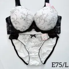 【30%off】10604EFWH E75/L 上下セット ホワイト 脇高ブラ — image 1