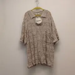 【新品・タグ付き】rafraf レースニットシャツ L ベージュ 夏 — image 1