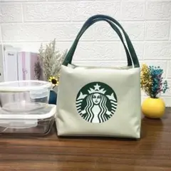 海外スターバックス限定弁当入れ 保冷バッグ　新品手提げバッグ　ホワイト — image 1
