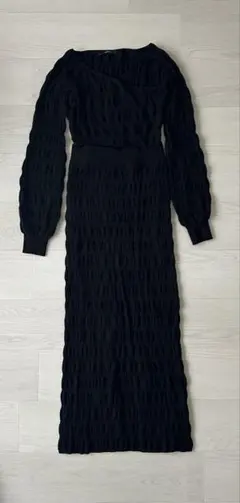 ブラックニットワンピース（長袖） — image 1