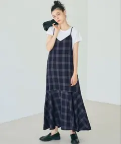 coca チェックキャミワンピース ネイビー M — image 1