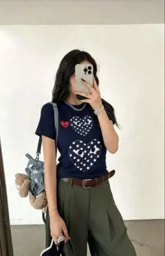 コムデギャルソン ネイビー 半袖Tシャツ — image 1