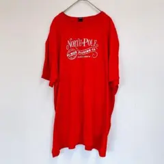 アンビル クリスマス グラフィック クルーネック 半袖 Tシャツ 2XL 赤 綿 — image 1