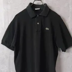 ラコステ LACOSTE 半袖ポロシャツ ブラック サイズ5 ワニロゴ 古着 — image 1