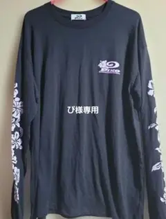 ✿PIKO 長袖Tシャツ ブラック ハイビスカス柄 — image 1