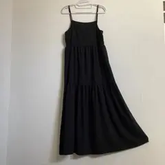 キャミソールワンピース　黒　フレア　ティアード — image 1