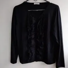 Cranbrook 長袖カットソー フリルデザイン ブラック　LLサイズ — image 1