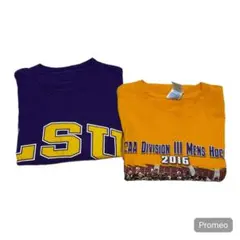 カレッジTシャツ M サイズ2枚セット　アメリカ古着　プリントT NCAA — image 1
