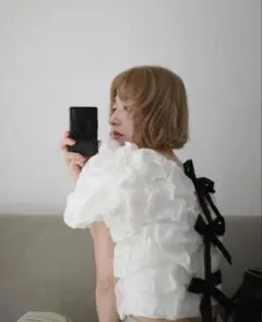 【即発送】CLANE W FACE CLOUD PUFF SLEEVE TOPS — image 1