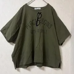 CHIP CLIP 半袖　Tシャツ　カーキ 4L オーバーサイズ　ロゴ　夏 — image 1