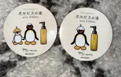 【非売】松本湯コラボ　ORBIS with PINGU ステッカー2枚　銭湯 — image 1