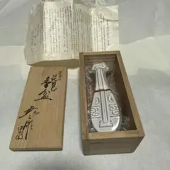 赤膚焼　古瀬尭三　香合　正倉院琵琶　茶道具　奈良　新品未使用 — image 1