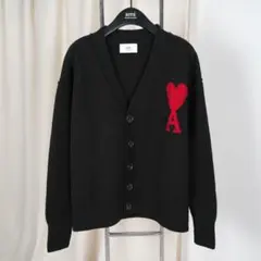 ami レッドハートAカーディガン ブラック Mサイズ — image 1