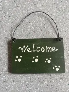 Welcome 木製サインプレート 肉球デザイン — image 1
