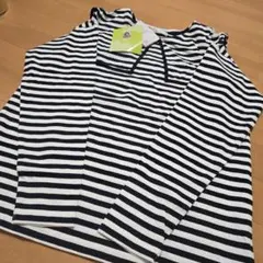 ボーダーエリ付きトップス新品未使用 — image 1