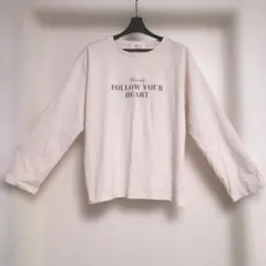 ロゴプリント 長袖カットソー ベージュ　M — image 1