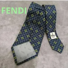 FENDI シルク ネクタイ ネイビー ダイヤモンド — image 1