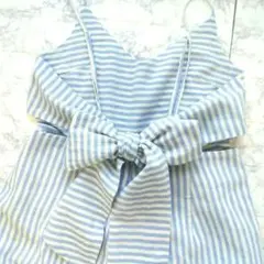 Sea Room Lynn　バックリボンストライプロンパース　オールインワン　M — image 1