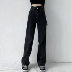 [PinK-M様専用]チャコールブラック ストレートデニム — image 1