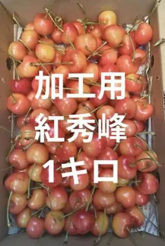 加工用 　色白紅秀峰　1キロ　大きめ　山形県産さくらんぼ　コンビニ✕ — image 1