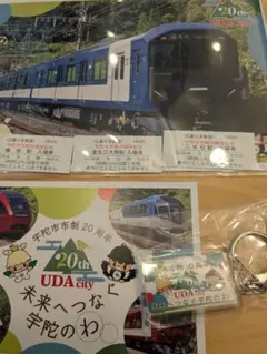 【宇陀市制20周年記念鉄道グッズセット】記念切符　ポストカード　キーホルダー新品 — image 1