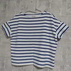 美品　無印良品　ボーダー　ブルー　カットソー　半袖シャツ　 M/L — image 1