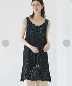 coca クロシェキャミワンピース ブラック — image 1