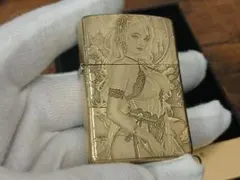 新品 ZORRO 少女の両面彫刻加工 オイルライター真鍮製 喫煙グッズ — image 1