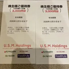 最新 ユナイデットスーパーマーケットホールディングス株主優待　6000円分 — image 1