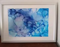 青紫のアルコールインクアート 【原画】 — image 1