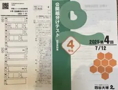 四谷大塚＆早稲田アカデミー　4年　2025年7月　第4回　組分け　解答用紙付き — image 1