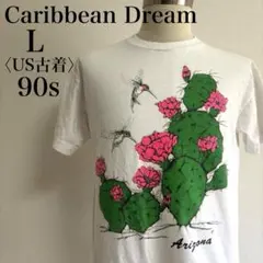 90s カリビアンドリーム アリゾナ サボテン ハチドリ アートTシャツ 一点物 — image 1