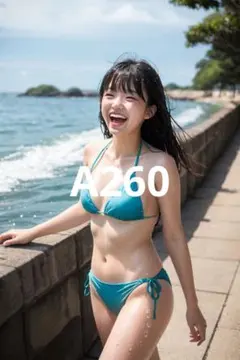 海辺の女性 水着姿 高画質A4ポスター — image 1