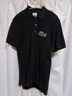 LACOSTE ラコステ 半袖ポロシャツ ブラック ビッグワニロゴ　デカワニ　３ — image 1