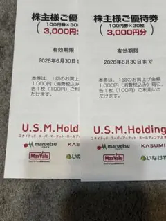即日発送最短翌日届対応可ユナイテッドスーパー株主優待券6000円分マルエツカスミ — image 1