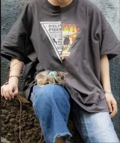 ニコアンド niko and... 【ピザトル】コラボリメイク風Tシャツ M — image 1